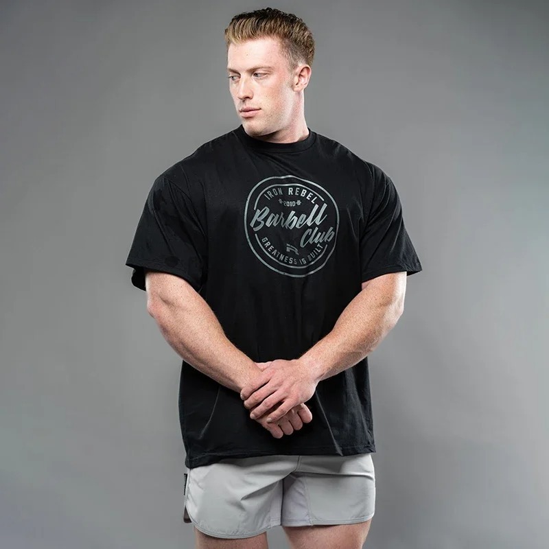 Gym Fitness T-Shirt Summer New Oversized Men's Short Sleeve