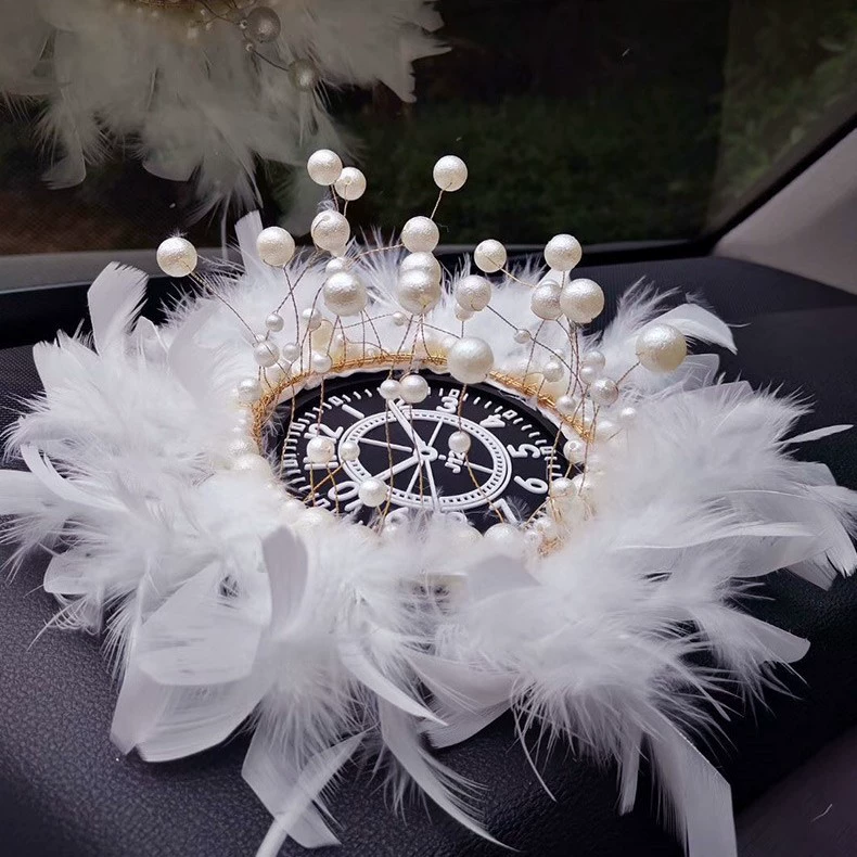 Противоскользящий коврик на центральной консоли автомобиля Crown Pearl Противоскользящий коврик с большим пером для украшения автомобиля Противоскользящий коврик
