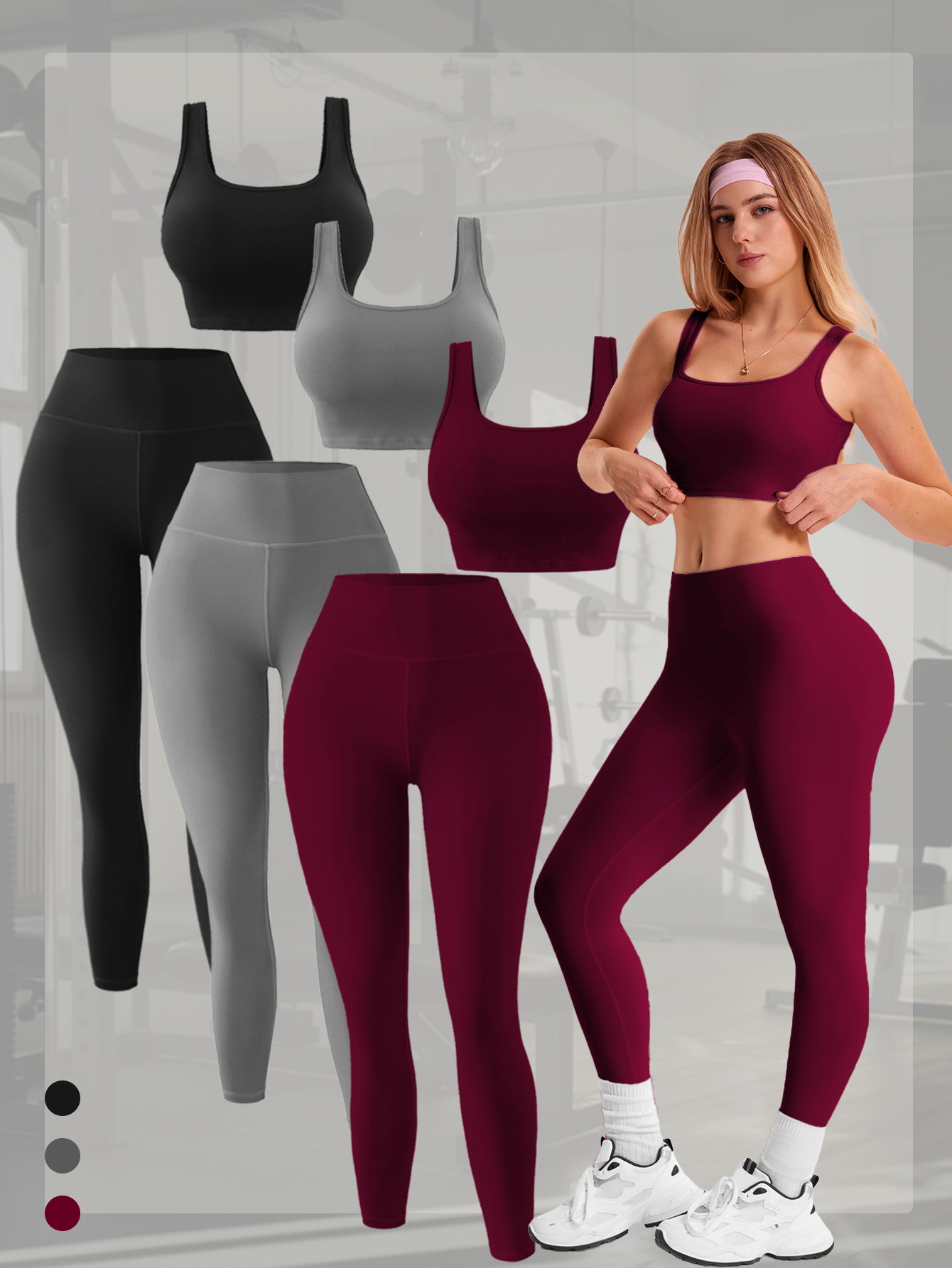 Europa y los Estados Unidos abrasión apretado ropa interior de yoga pantalones set de invierno al aire libre running set de mujeres