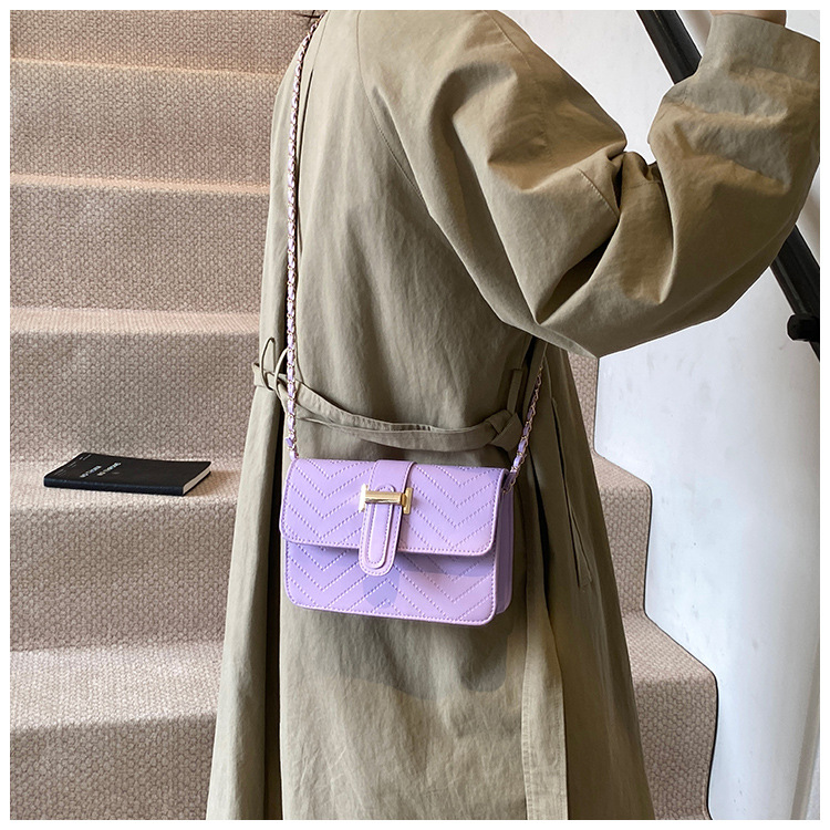 High-end texture checkered tattoo line small bag for women, 2024 new style, simple and trendy, versatile chain single-shoulder crossbody bag undefined