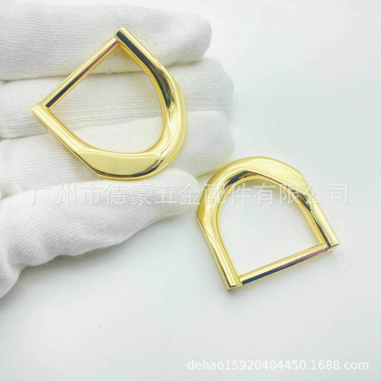 批发皮具箱包前幅装饰扣1寸D扣锌合金金属五金扣搭扣菱边扣大D扣