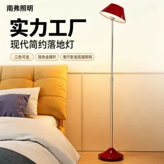 复古多巴胺落地灯 轻奢锥形灯罩 书房客厅沙发旁氛围落地照明灯