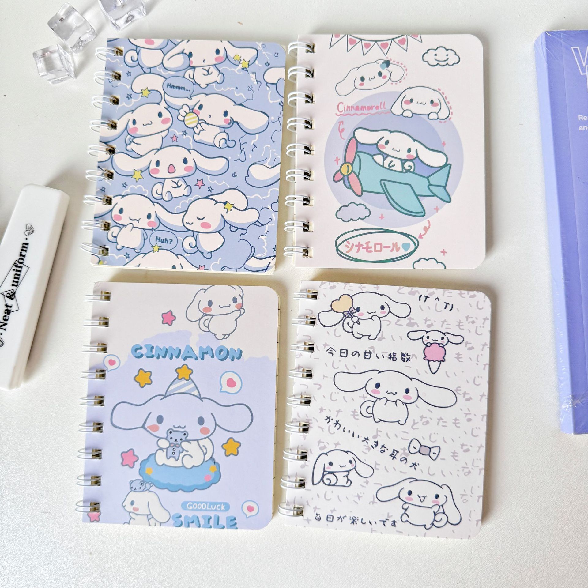 A7 Pocket-Sized White Dog Spiral Notebook, High-Value Student Notebook for Excerpting, Note-Taking, Error Correction, and Journaling, Loose-Leaf Notebook