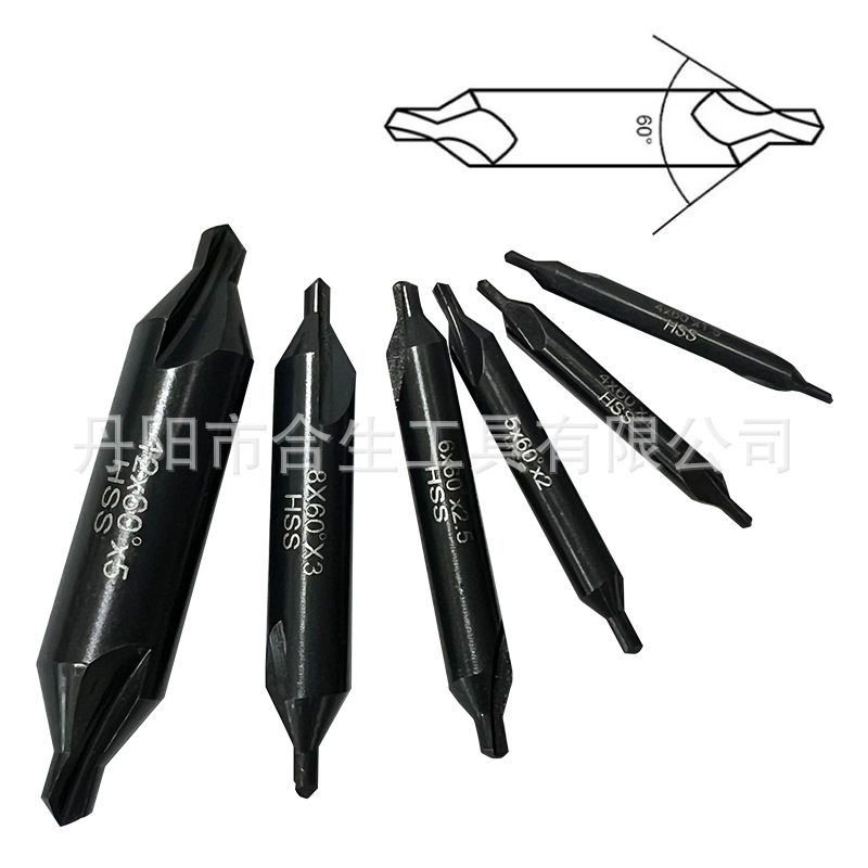 6PC taladro central cuchillo taladro biselado cuchillo sin protección de cono taladro central compuesto de acero de alta velocidad taladro de Punto Fijo ranura espiral de molienda completa