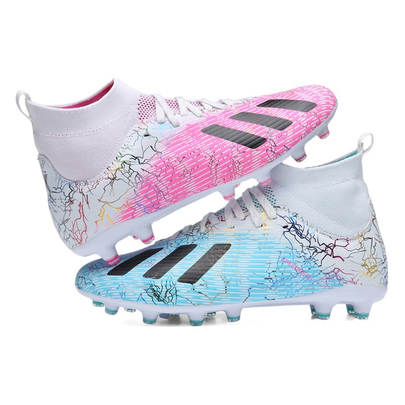 Transfronterizo más el tamaño de los zapatos de fútbol de los hombres de alta superior artificial de hierba larga uñas de Pato Mandarín zapatos transpirables zapatos de entrenamiento para adolescentes y estudiantes