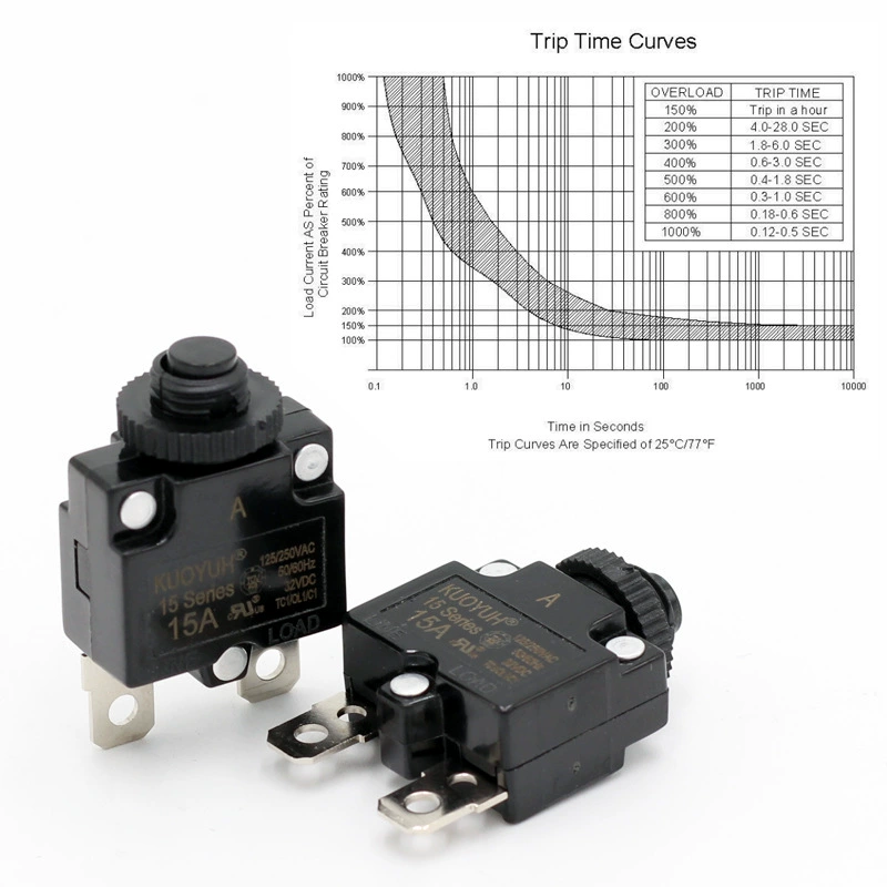 Current overload protector small drain protection switch mini manual reset overcurrent protector 2A-20A