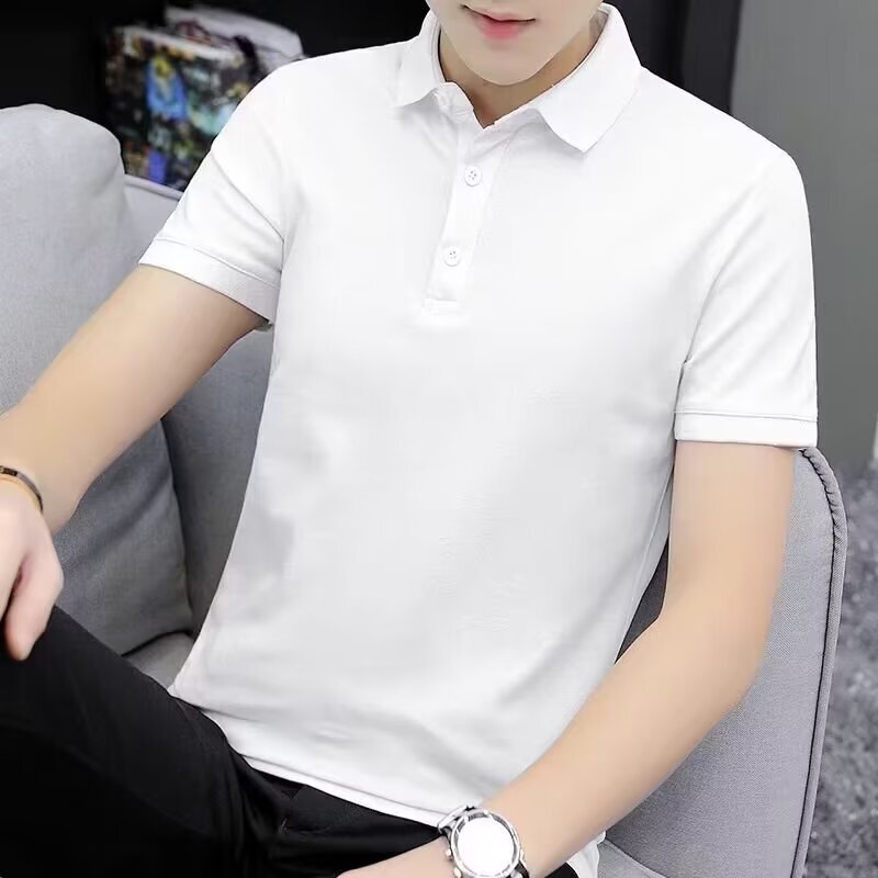 Men's Simple Summer Solid Color Polo Shirt with Collar, Short Sleeves, Slim Fit, Affordable Top Men's Simple Summer Solid Color Polo Shirt with Collar, Short Sleeves, Slim Fit, Affordable Top