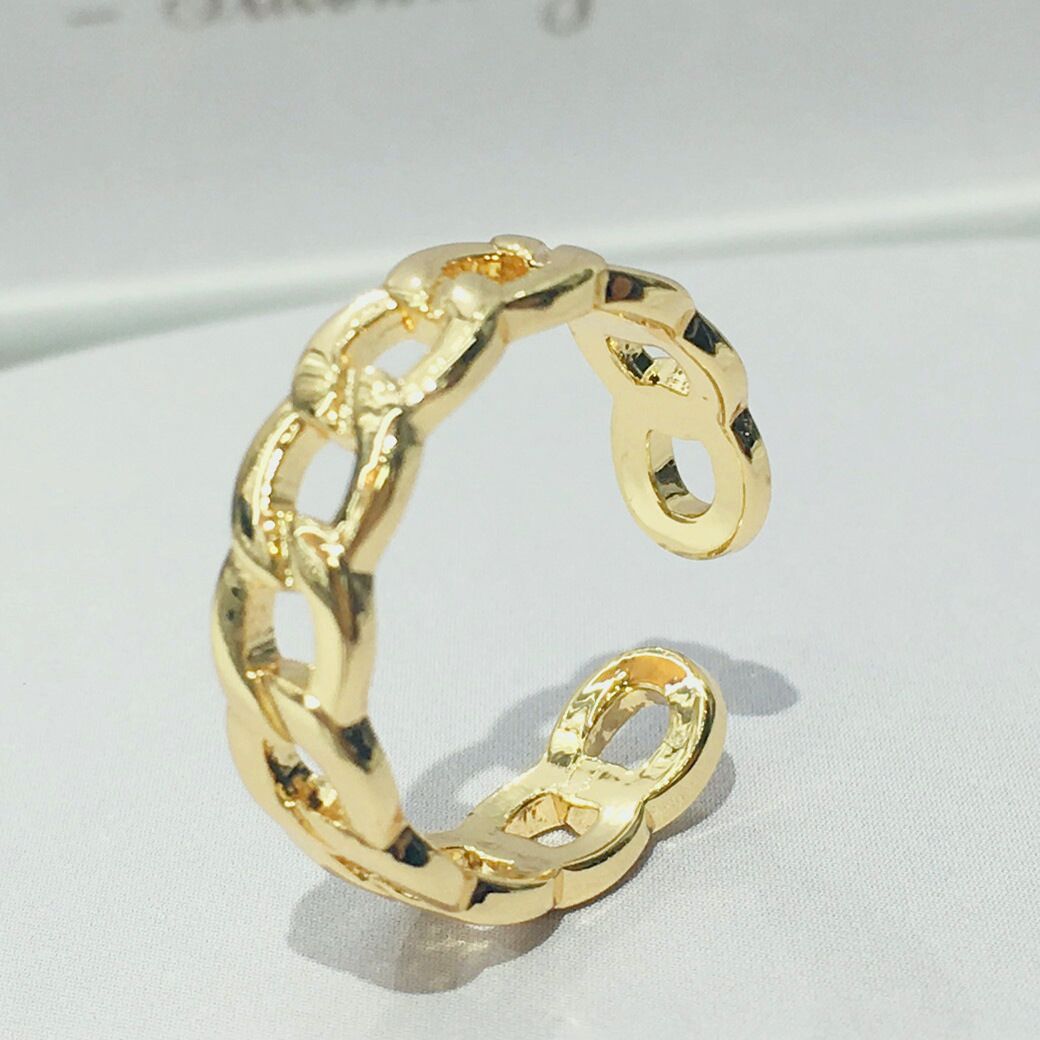 Vintage Mobius Open Ring For Women Simple Silver Stackable Band_voghion.com