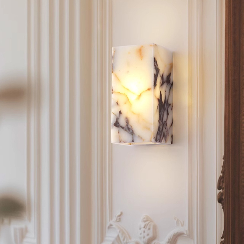 High-End Marble Living Room Decorative Wall Lamp Wabi-Sabi Style High-End Bathroom Entrance Designer Wall Lamp