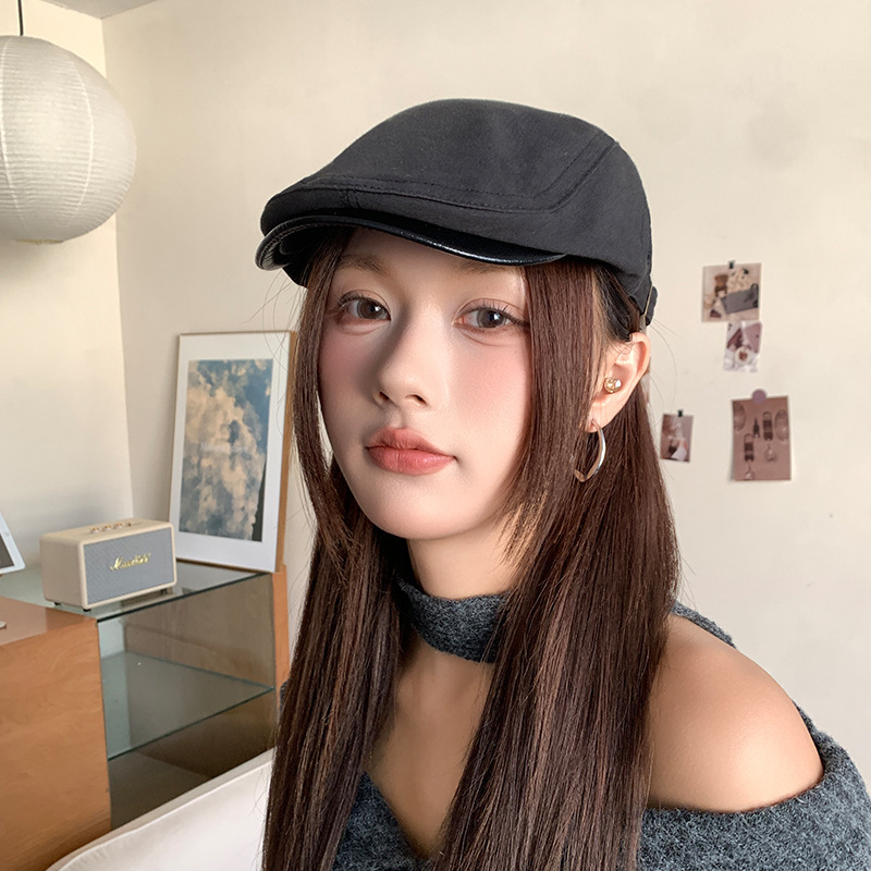 新款雅痞反戴贝雷帽女夏秋薄款复古报童帽韩系时尚休闲潮流前进帽|undefined