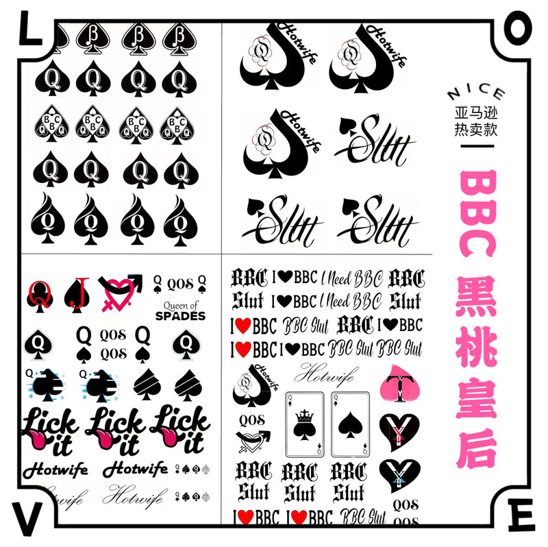 Amazon's Best-Selling Poker Queen of Spades Playing Card Tattoo Stickers Are Waterproof, Long-Lasting, Dark and Personalized Concealer Tattoo Stickers