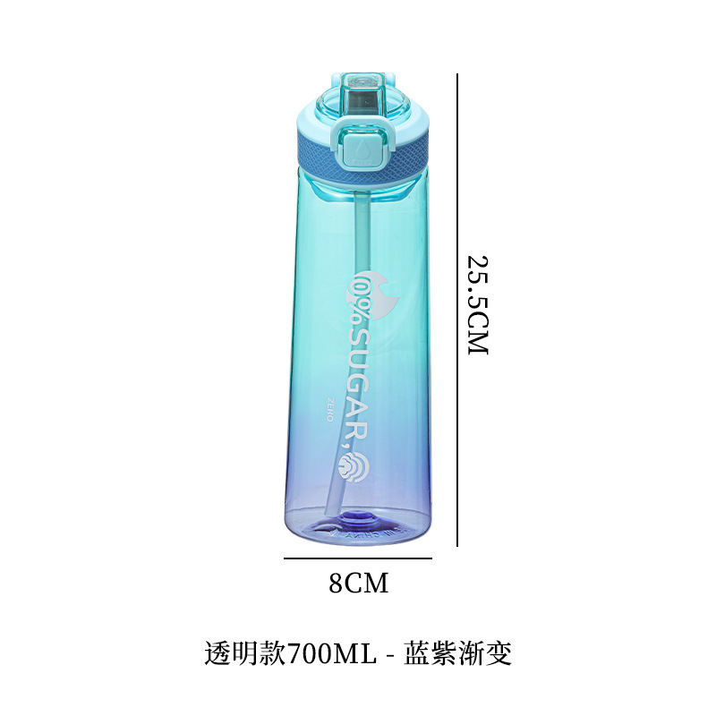 新款玩味环tritan香味杯0糖0卡萃香氛吸管双色渐变塑料水杯神器|undefined