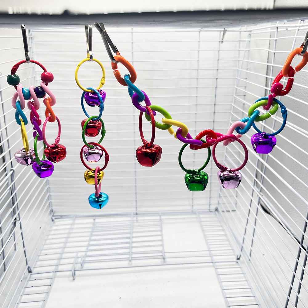 Parrot swing juguetes pájaros mordedura juguetes acrílico puente colgante campana escalera suave mascotas jaula de pájaros colgante decoración