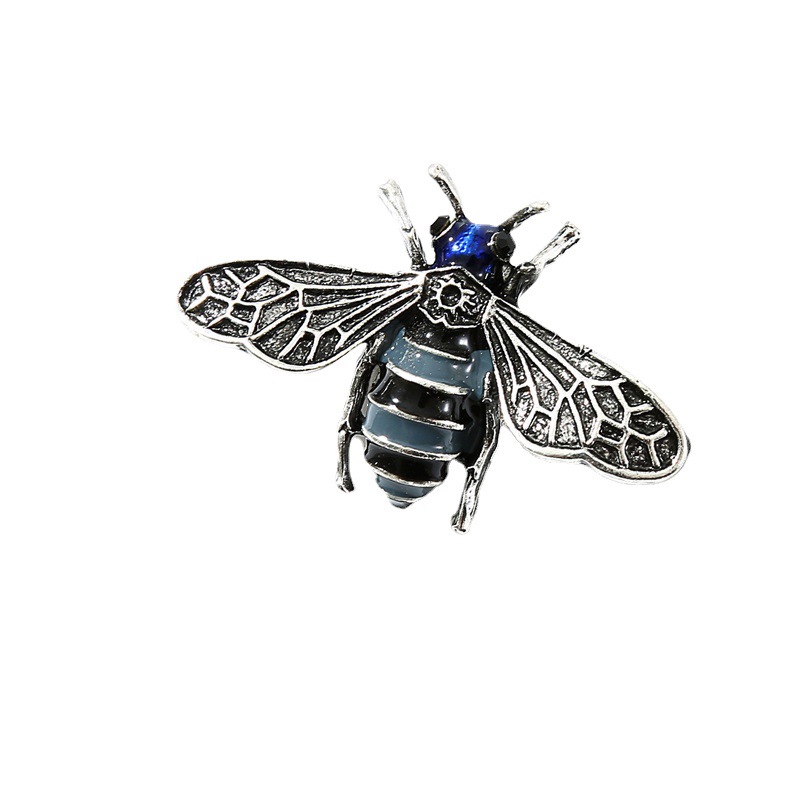 Vintage dames broche met parel kristal en emaille design_voghion.com