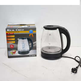 源头工厂glass kettle 玻璃水壶带蓝光 电热水壶家用水壶工厂外贸
