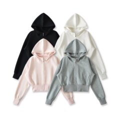 欧美风收腰立领连帽拉链卫衣外套宽松休闲卫衣2025女装新款