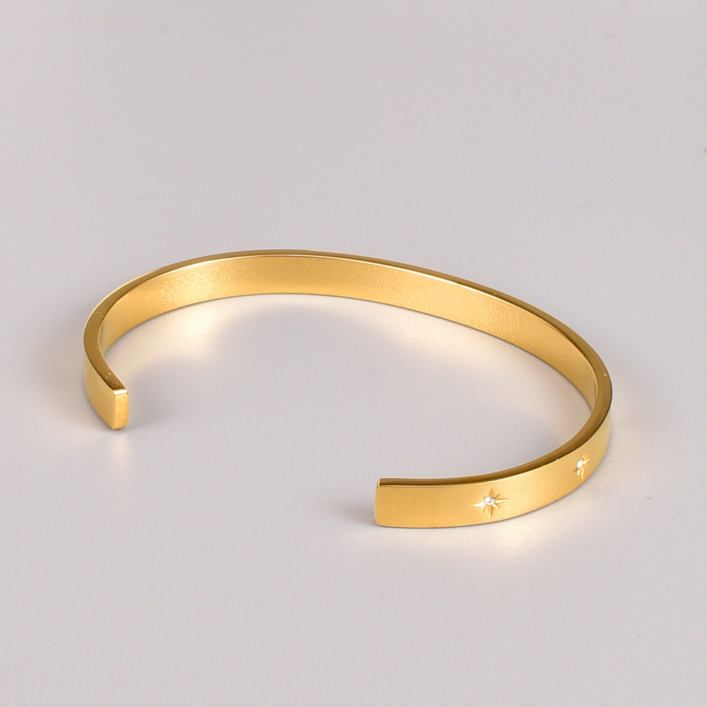 C46 Streamer Zehn Sterne Acht Sterne Offene Armbänder Armbänder Frauen Titan Stahl 18 Karat Gold Generation Fabrik display picture 2