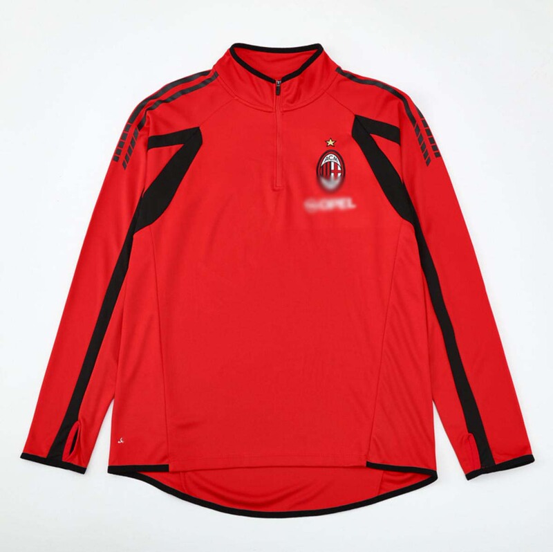 新款产品复古半拉长袖训练服上衣【S-2XL】联名皇马AC米兰运动服|undefined