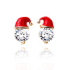 Accessory, earrings, zirconium, hat, European style, wholesale