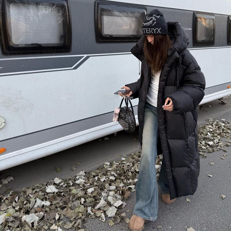 Long down Coat for Women, Winter Hooded Loose Fit, 2026 New Style, Very Beautiful and Warm White Duck down Jacket