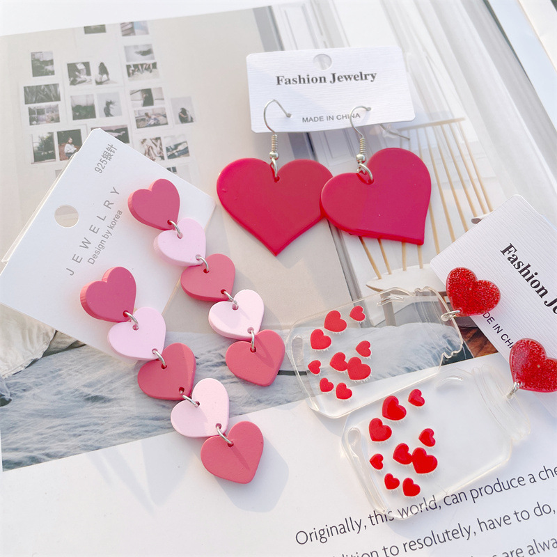 Cute Sweet Heart Shape Bottle Arylic Women's Drop Earrings display picture 4