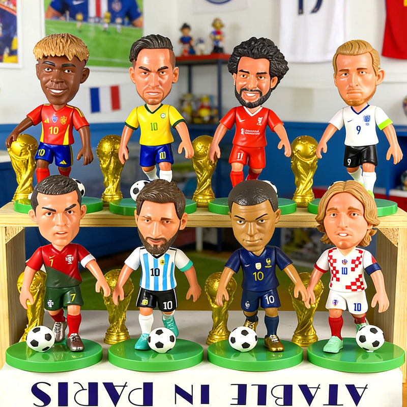 2026 World Cup in the United States, Canada, and Mexico Mascot Figurines Messi, C. Ronaldo, Neymar Football Star Doll Models