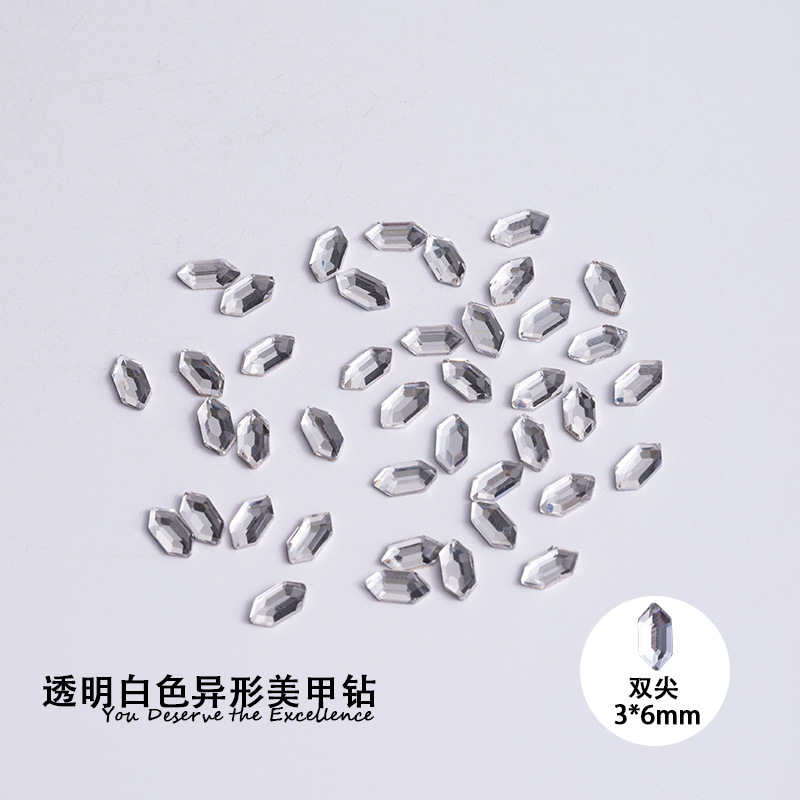더블 팁 3*6mm 흰색 평평한 바닥 특수 모양
