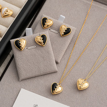 时尚爱心项链女个性拼接2024春夏新款白色贝壳简约气质百搭锁骨链