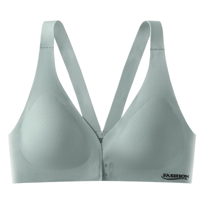 Látex hebilla delantera ropa interior de las mujeres pequeño pecho push up verano inalámbrico hielo seda fina belleza sin costuras sujetador trasero al por mayor