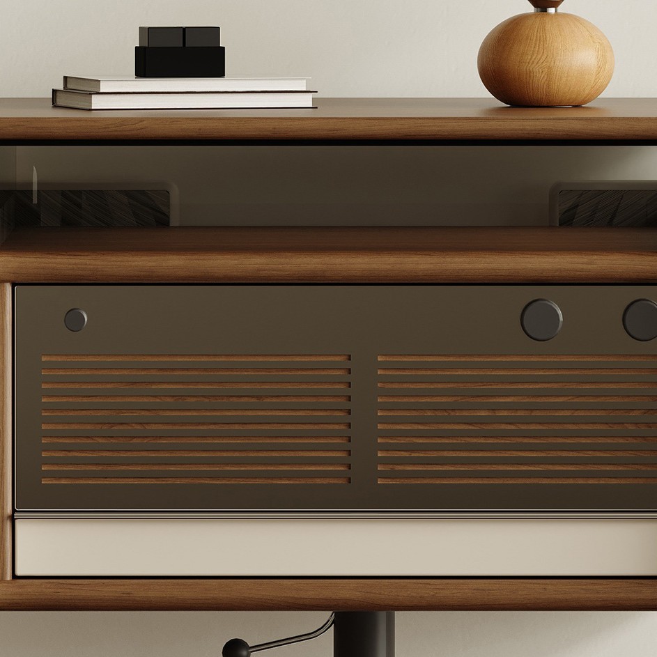 Elevación de madera maciza sofá giratorio mesa lateral mesita de noche de madera de cerezo sala de estar armario lateral de almacenamiento gabinete de disco retro móvil