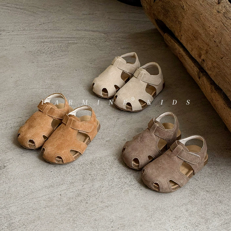 Детские сандалии Birken Летние новые детские мягкие подошвы ретро Британские ступеньки повседневная пляжная обувь