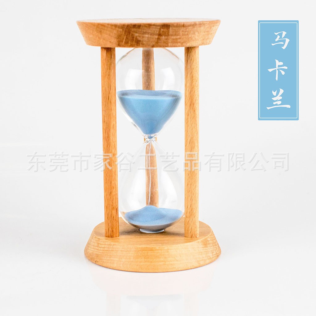 メーカー直売卸売り原木三柱円形タイマー砂時計創意置物木質時間砂時計タイマー