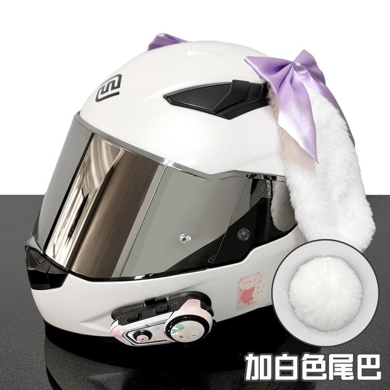 Helmet Decoration Rabbit Ears Motorcycle Ski Helmet Motorcycle Accessories for Men and Women Cat Ears Electric Vehicle Riders