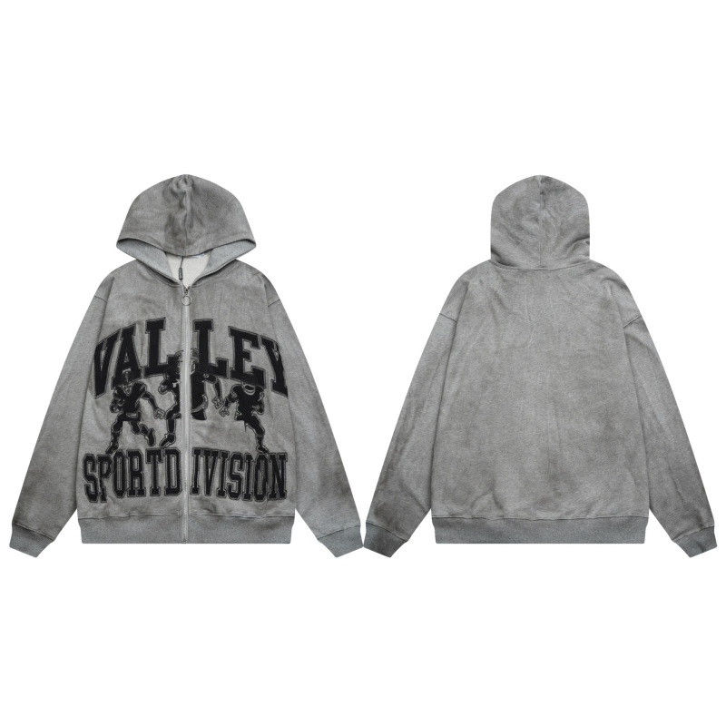 Vale Forever VALLEY ZIP UP HOODIE刺绣花开衫拉链卫衣美潮男女|undefined