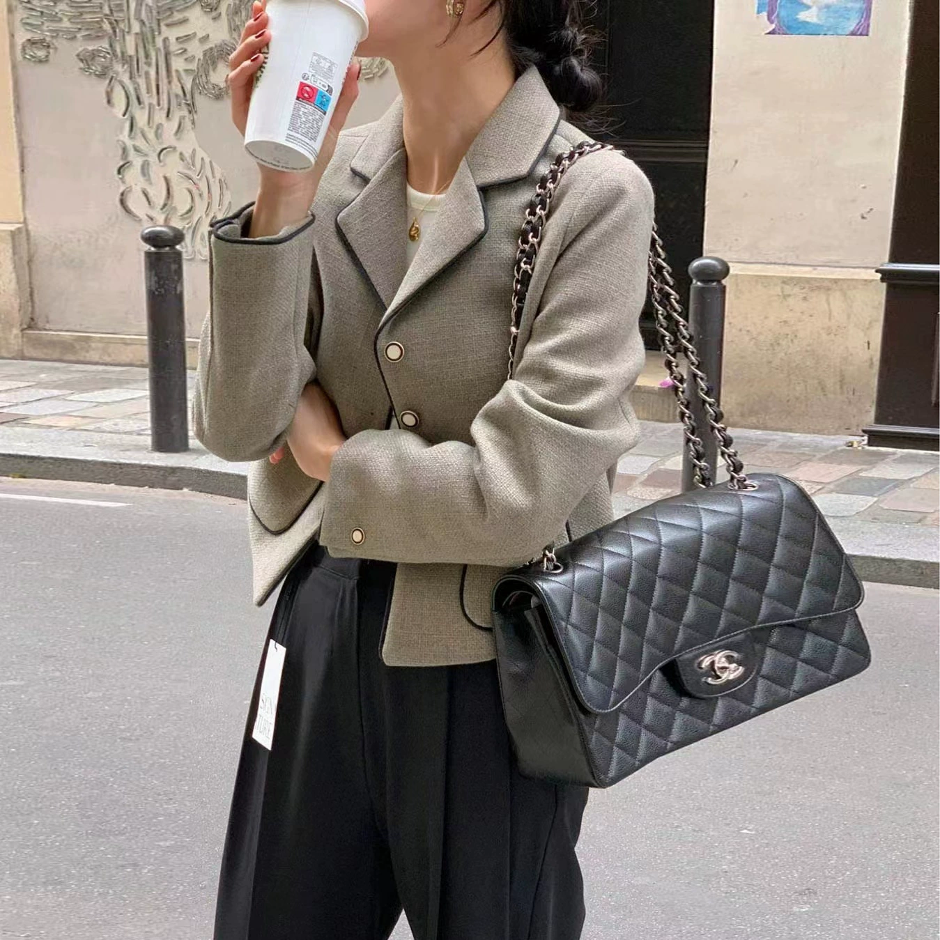 Стильный укороченный костюм-пиджак, стиль Chanel