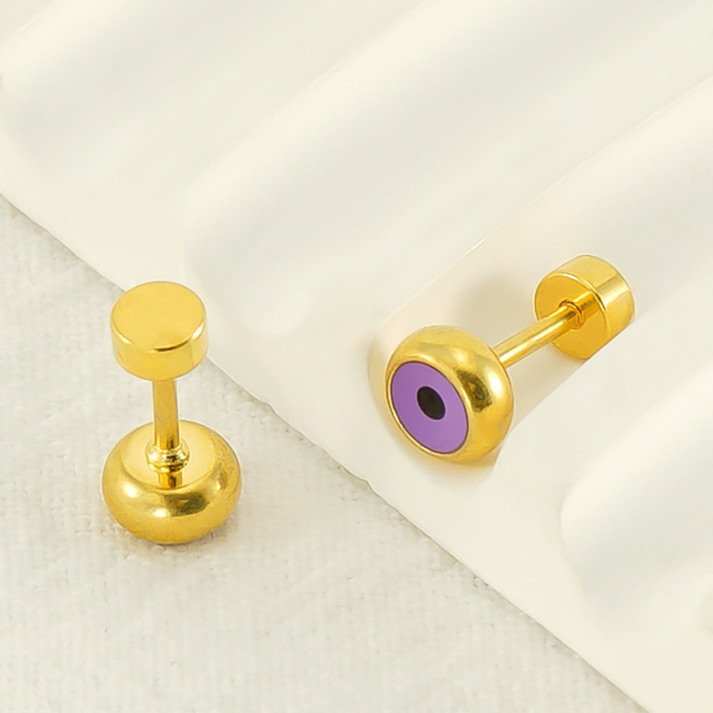 Pendientes pequeños de acero inoxidable, éxito de ventas en Amazon, para mujer, modernos y sencillos, redondos, con baño de oro de 18k, venta al por mayor