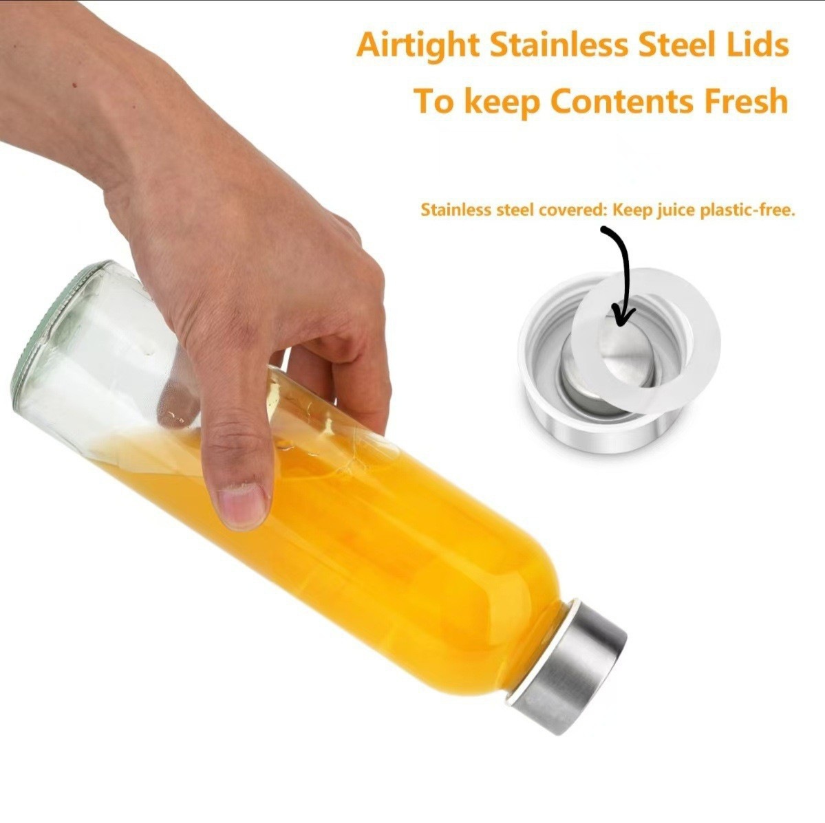 Taza de jugo de vidrio de exportación de Amazon con tapa de botella de agua deportiva taza de vidrio casera de vidrio transparente taza de bebida