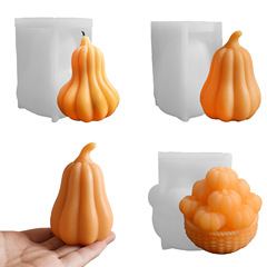 ハロウィンカボチャの香りのキャンドル液体シリコーン型接着剤 diy バスケット一バスケットカボチャ石膏装飾品