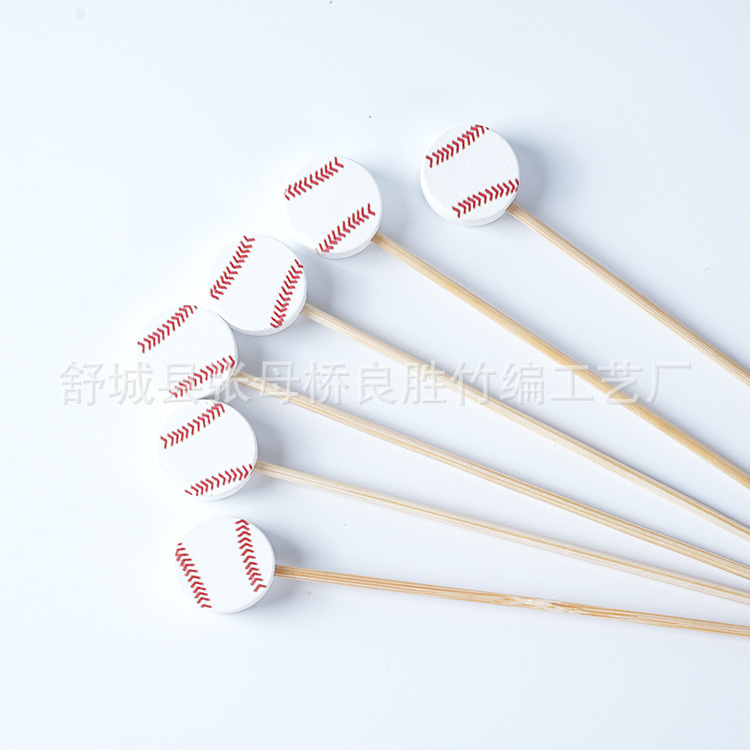 メーカー直販12cm使い捨て創意球根竹串100本/お菓子串尾酒飾り串|undefined