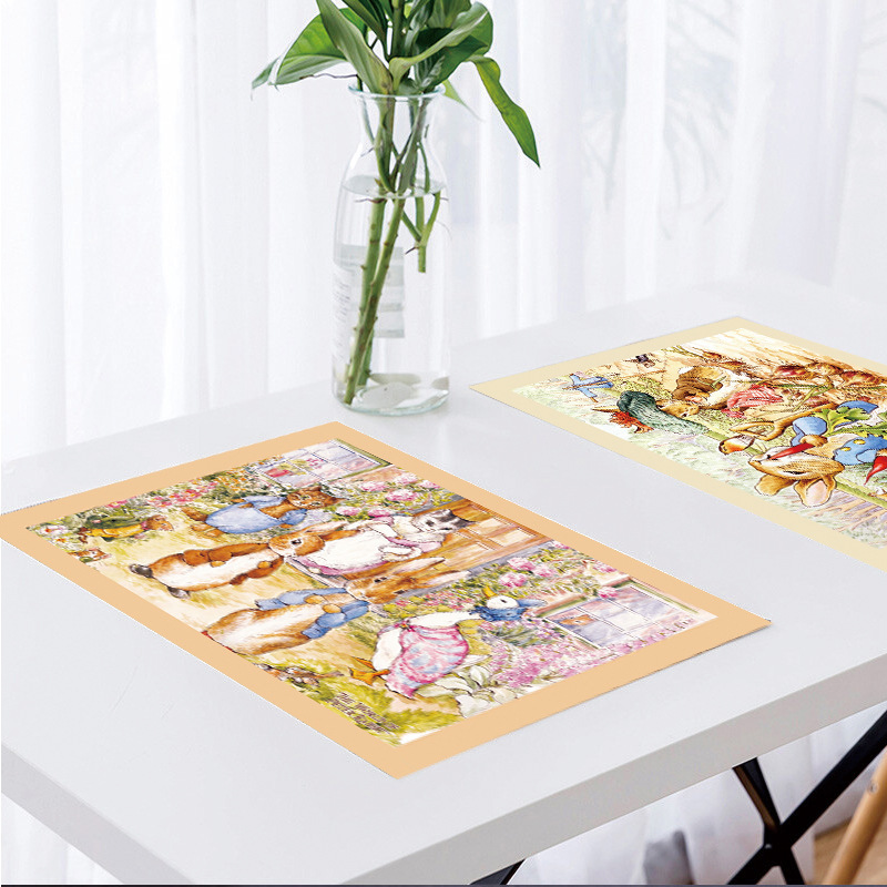 Peter Rabbit Western Dining Mat Cute Children's Dining Table Cotton and Linen Mat Washable Heat Insulation Mat Home Fairy Coaster Bowl Plate Mat Peter Rabbit Western Dining Mat Cute Children's Dining Table Cotton and Linen Mat Washable Heat Insulation Mat Home Fairy Coaster Bowl Plate Mat