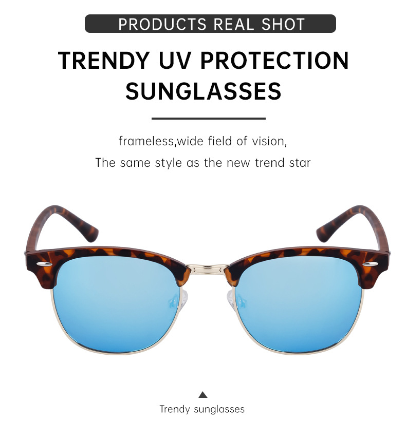 Polarized Sunglasses For Men And Women Retro Style Half Frame_voghion.com