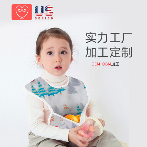 Baby Eating Bib Waterproof Infant Bib Food Catcher Children's Small Kids Cover Ultra Soft Weaning Bib Wholesale
