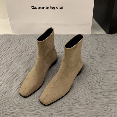 2025 Autumn Korean Fleece Lined High-Top Women's Snow Boots with Non-Slip Rubber Soles, Warm Short Boots for Business and Casual Wear