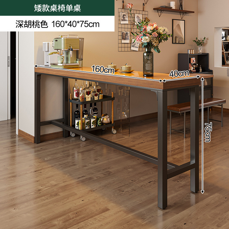 Mesa de bar de madera maciza, partición de pared para el hogar, mesa estrecha, mesa de comedor larga, sala de estar, esquina de café, balcón, estante