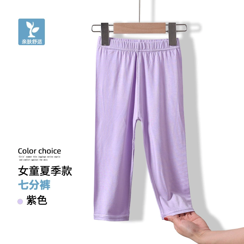 Summer leggings, black children's white colored trousers, for teenagers
