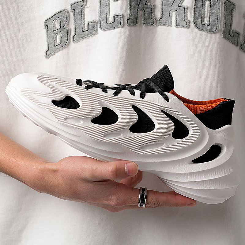 Cross-border Large Size Dung-feeling Coconut Hole Shoes Men's Summer Outwear Hollow Toe Sandals Thick-soled Beach Shoes yeezy