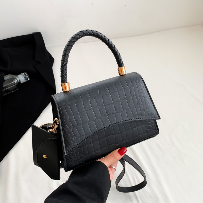 純色簡約時尚子母包2024春季新款百搭ins單肩斜挎包氣質小方包女