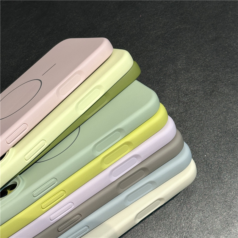 Apple 16promax 携帯電話ケースに適した細いサークル磁気吸引肌の感触 iphone17 ソリッドカラー磁気吸引ケース 15 シリコンケース|undefined