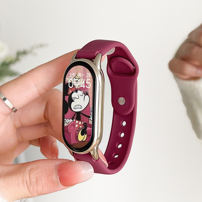 Suitable for Xiaomi Mi Band 10 Strap 9 Reverse Buckle Silicone 8 Wrist Strap 7 Smart 6 Sports 4 Replacement Strap Nfc New Breathable