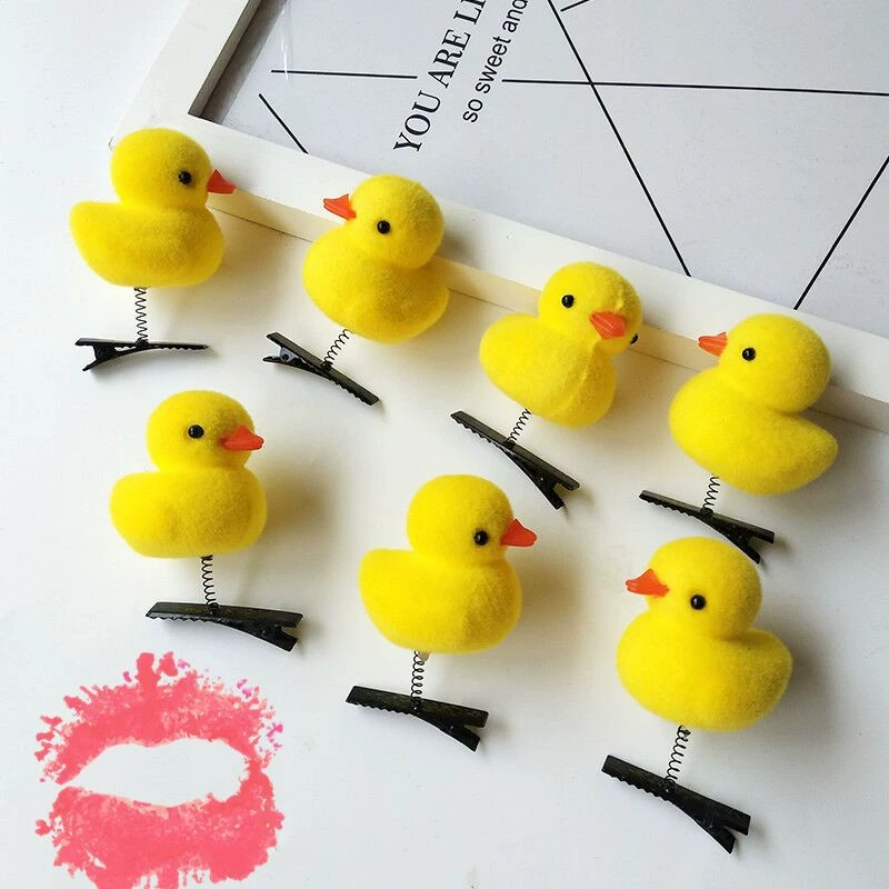 Заколка для волос Hairgrip B.Duck, детская творческая заколка, декоративная сувенирная желтая утка, 5×4×5 см